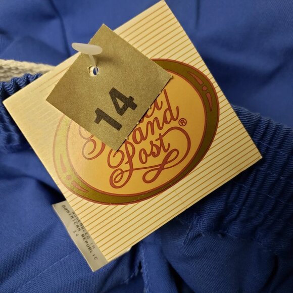 90s Deadstock Picket and Post blue pleated trousers with belt . size 14 - Picture 6 of 6